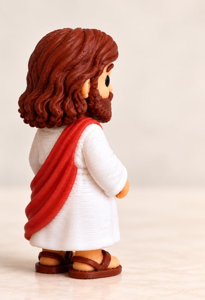 Mini Jesus, vista lateral e traseira