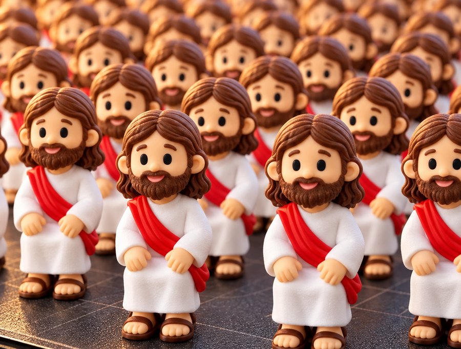 Várias peças do Mini Jesus impressas na mesma plate